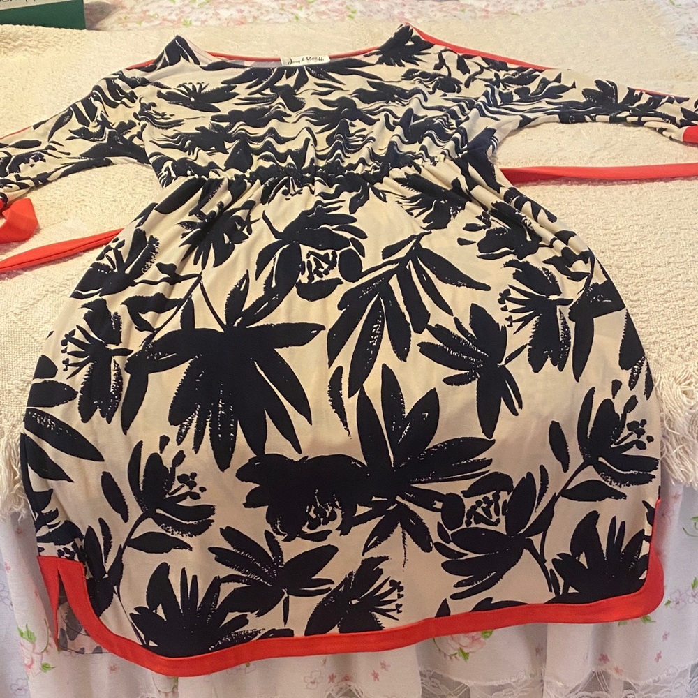 Joseph Ribkoff Black and Red Floral Dress